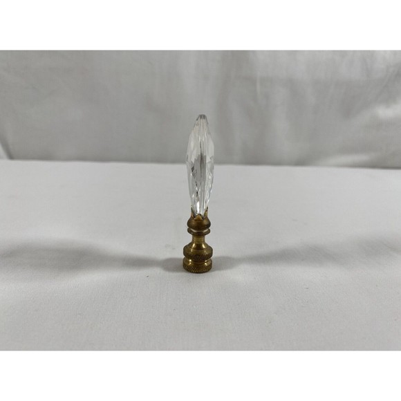 Vintage Crystal Oval Lamp Finial Ceiling Fan Puller #18 - Picture 3 of 4